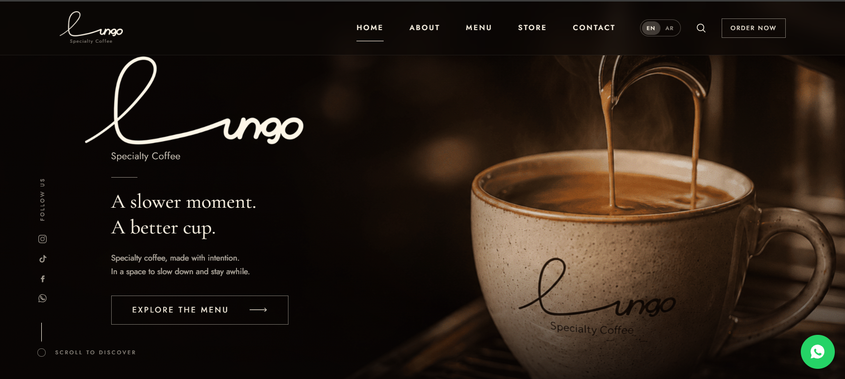 Lungo Specialty Coffee website
